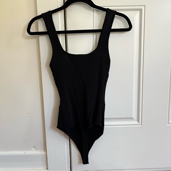Black Ribbed Bodysuit - Picture 2 of 3